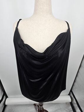 torrid Black Shiny Draped Neck Camisole Size 3 (3X) 7000